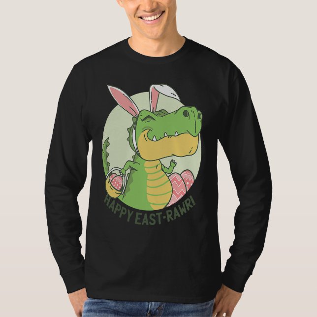 Camiseta Happy Eastrawr Rex Dinosaur Easter Bunny Egg Costu (Frente)