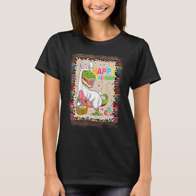 Camiseta Happy Eastrawr Rex Dinosaur Easter Bunny Egg Leopa (Frente)