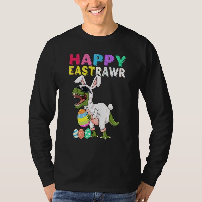 Camiseta Happy Eastrawr Rex Dinosaur Easter Bunny Egpar App (Frente)