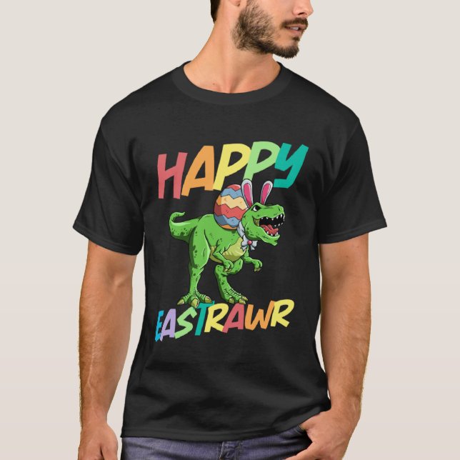 Camiseta Happy Eastrawr Rex Easter Rex Dinosaur Bunny Kid D (Frente)