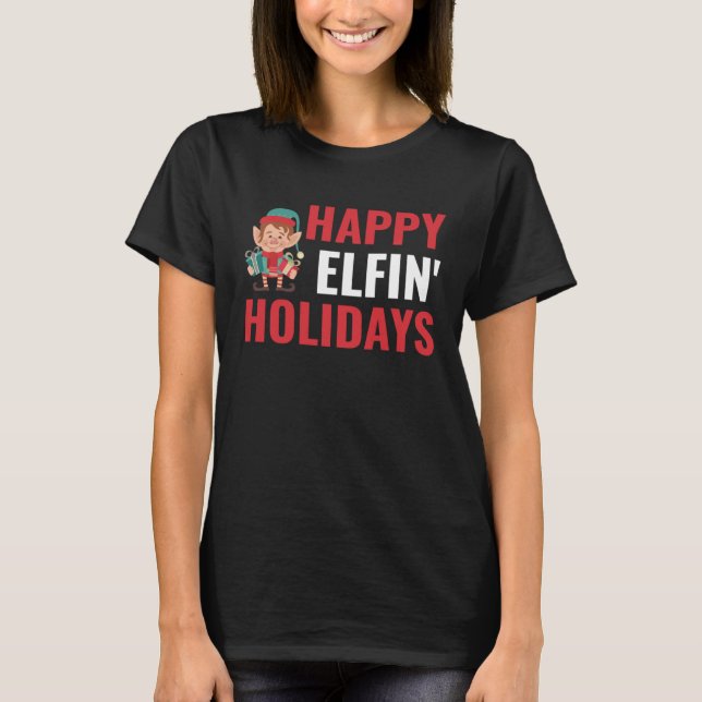Camiseta Happy Elfin Holidays Clothing  Kids  Elf Christmas (Frente)