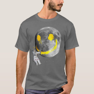 Camiseta Happy Face Moon Graffiti Astronaut Space Nerd 