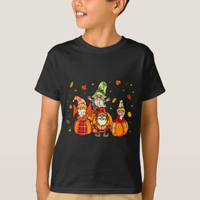Camiseta Happy Fall Yall Shirt Buffalo Pumpkin Autumn Gnome (Frente)