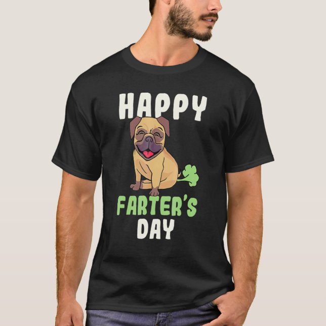 Camiseta Happy Farters Day Pug Dog Sarcasm Fathers Day Dad  (Frente)