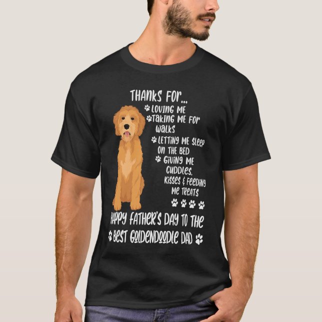 Camiseta Happy Father's Day 2021 Goldendoodle Dad dog (Frente)