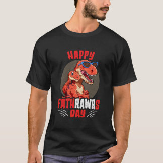 Camiseta Happy Father'S Day Dinosaurs Son Daughter For Dad