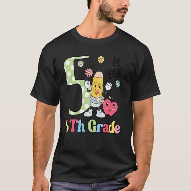 Camiseta Happy First Day Go To School 5th Grade Teacher Stu (Frente)