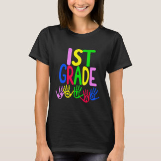Camiseta Happy First Day of First Grade Squad Teacher Back 