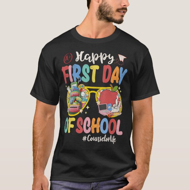 Camiseta Happy First Day Of School Counselor Life Back To S (Frente)