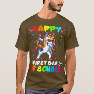 Camiseta Happy First Day Of School Girls Back To School Cut