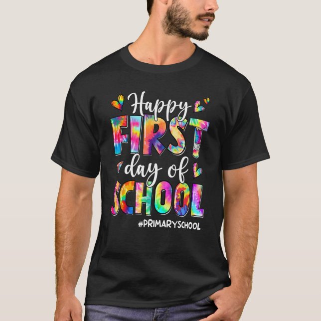 Camiseta Happy First Day Of School Primary School Back To S (Frente)