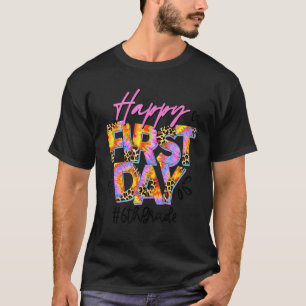 Camiseta Happy First Day Of School Tie Dye Leopard 6th Grad