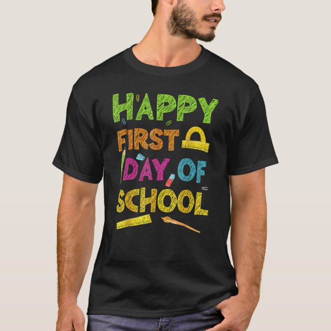Camiseta Happy First Day Of School Welcome Back To School 2 (Frente)