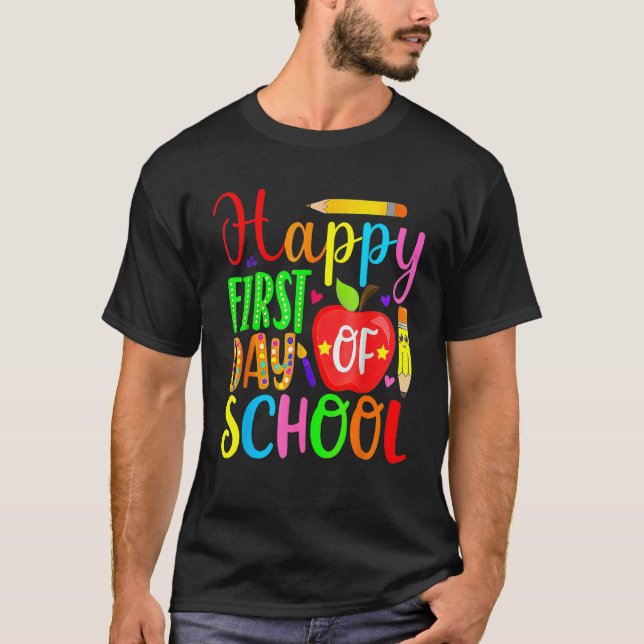 Camiseta Happy First Day Of School Welcome Back To School F (Frente)