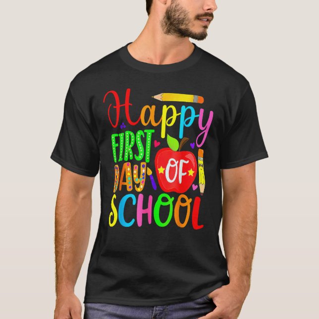 Camiseta Happy First Day Of School Welcome Back To School F (Frente)