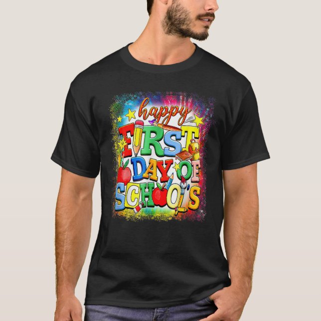 Camiseta Happy First Day Of School Welcome Back To School K (Frente)