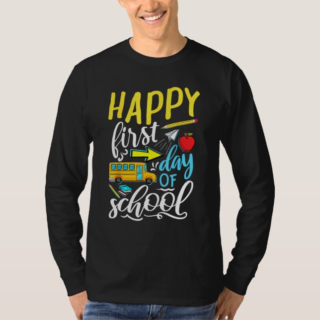 Camiseta Happy First Day Of School Welcome Back To School S (Frente)