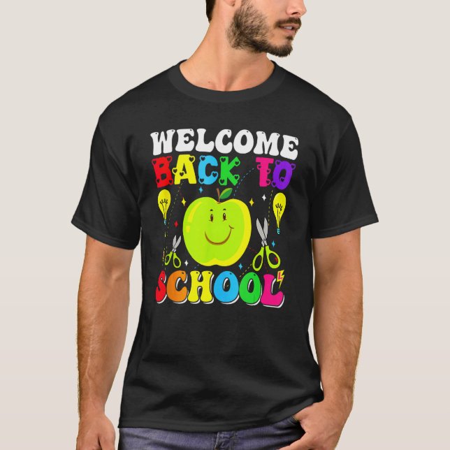 Camiseta Happy First Day School Cute Boy Girls Welcome Back (Frente)