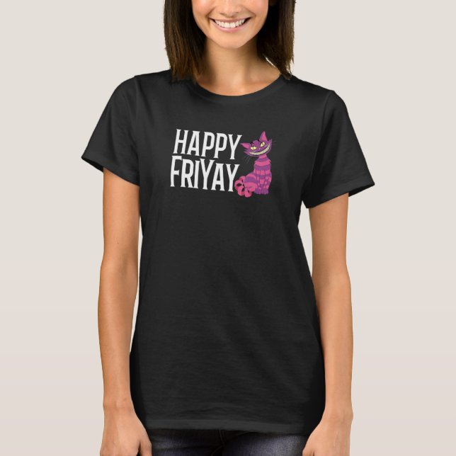 Camiseta Happy FriYay Purple Grinning Striped Cat 13th On F (Frente)