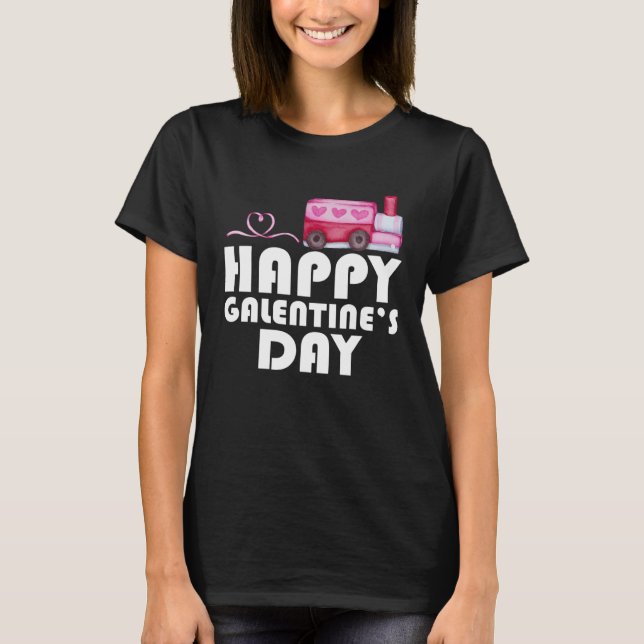 Camiseta Happy Galentine s Day Cute Heart  Girl Galentine G (Frente)
