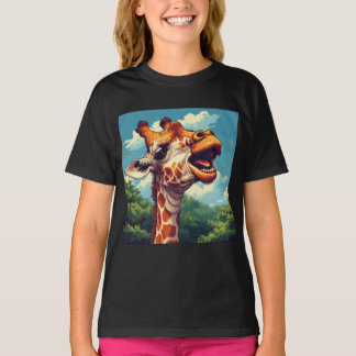 Camiseta Happy Giraffe Pixel Art T-Shirt