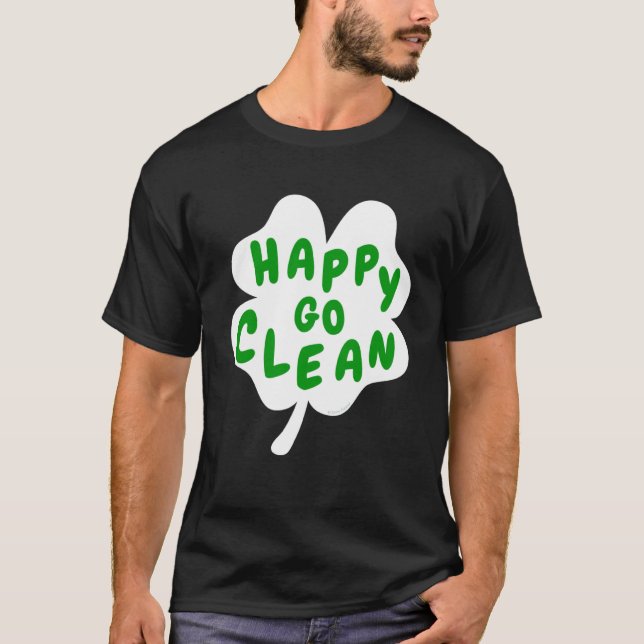 Camiseta Happy Go Clean Rua Dia C Leaf Housekeepin (Frente)