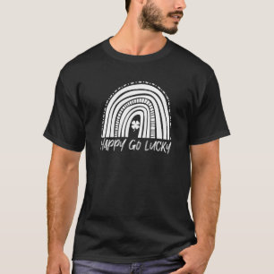 Camiseta Happy Go Lucky Bohemian Rainbow Dia de São Patríci