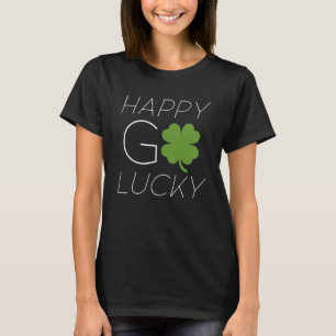Camiseta Happy Go Lucky Dia de São Patrício Shamrock