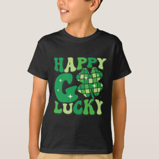 Camiseta Happy Go Lucky Shamrock Homens Dias de São Patríci