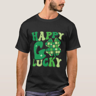Camiseta Happy Go Lucky Shamrock Homens Dias de São Patríci