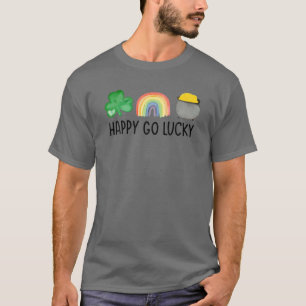 Camiseta Happy Go Lucky Shamrock Pote Arco-Íris De Rua Dour