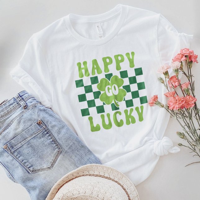 Camiseta Happy Go Lucky Shirt, St Patrick's Day T-Shirt (Criador carregado)