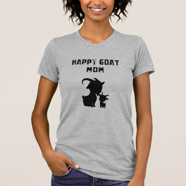 Camiseta Happy Goat Mom Joyful Farm Animal Lover (Frente)