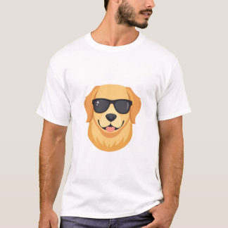 Camiseta Happy Golden Retriever Sunglasses Mascot - Cute Sm
