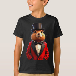 Camiseta Happy Groundhog Day 2025 Groundhog Gentleman Hat _