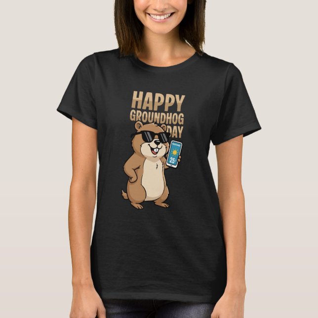 Camiseta Happy Groundhog Day Cute Woodchuck Groundhog Holid (Frente)