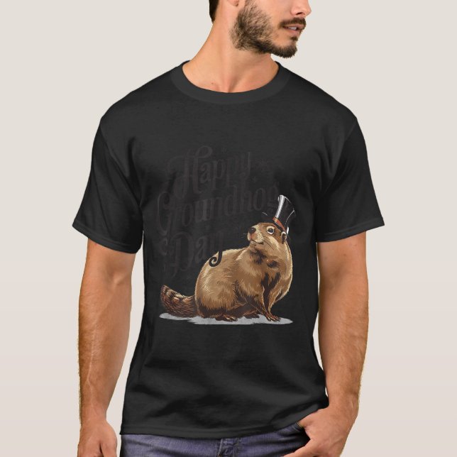 Camiseta Happy Groundhog Day Ground Hog Animal Costume Men  (Frente)