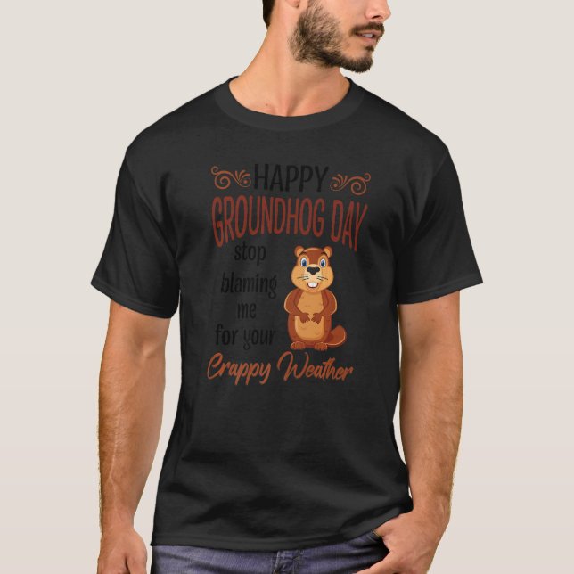 Camiseta Happy Groundhog Day Woodchuck (Frente)