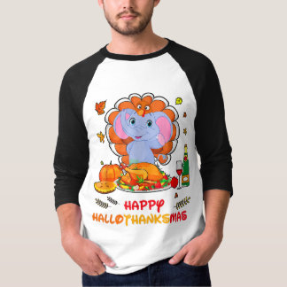Camiseta Happy Hallo Elephant Bebendo Wine Obrigado, Presen