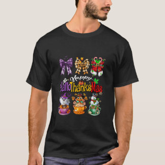 Camiseta Happy Hallothanksmas Coquette Bow Coffee Latte Can