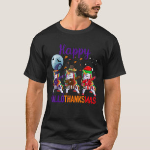 Camiseta Happy Hallothanksmas Dabbing Unicorn Halloween Tha