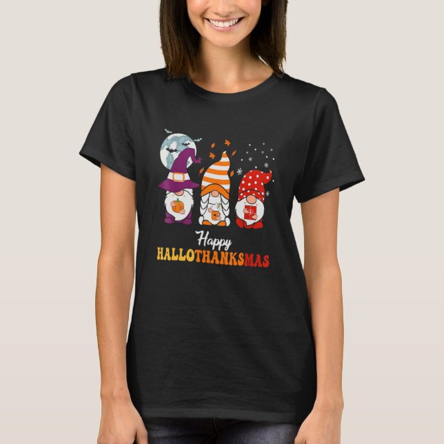 Camiseta Happy Hallothanksmas Gnomes 3 (Frente)
