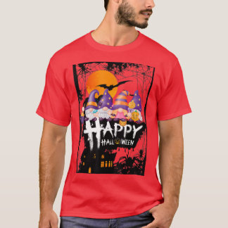 Camiseta Happy HalloThanksMas Gnomes, HauntedHouse Bats Moo