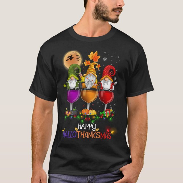 Camiseta Happy Hallothanksmas Gnomos (Frente)