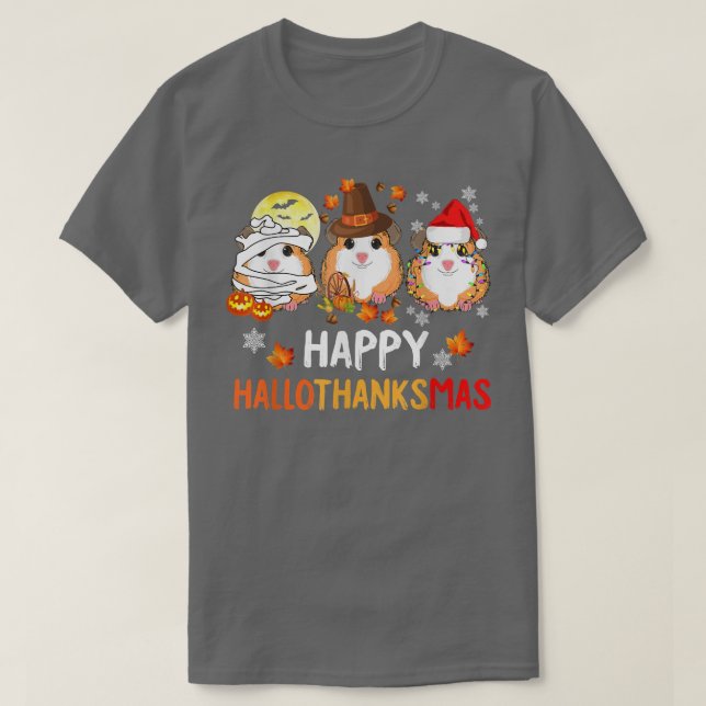 Camiseta Happy Hallothanksmas Guiné Pigs (Frente do Design)