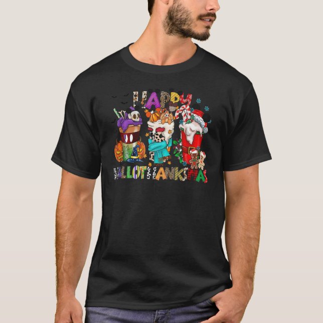 Camiseta Happy Hallothanksmas Tea Coffee Epcofort (Frente)