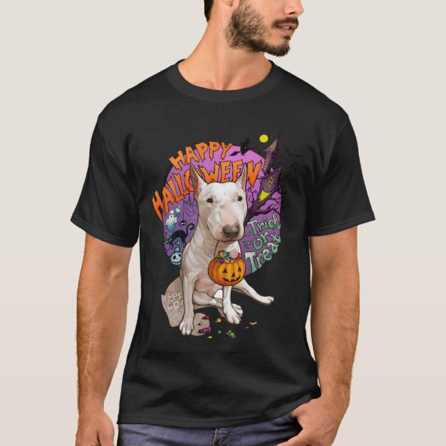 Camiseta Happy Halloween Bull Terrier Costume Cute Bully Do (Frente)