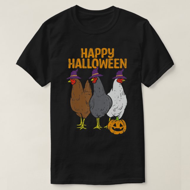 Camiseta Happy Halloween Chickens Farm Animal Costume Men W (Frente do Design)