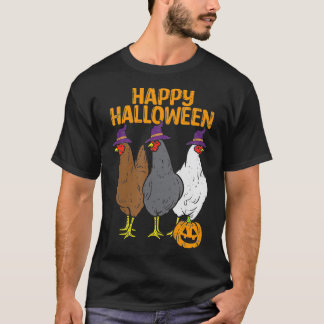 Camiseta Happy Halloween Chickens Farm Animal Costume Men W