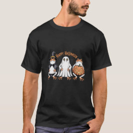Camiseta Happy Halloween Cute Frogs Witch Ghost Pumpkin